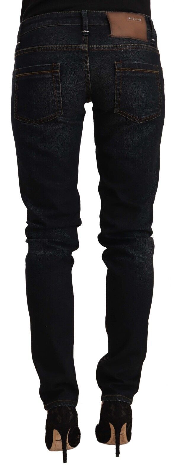 Chic Black Washed Skinny Jeans for Her