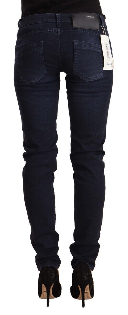 Chique skinny denim met lage taille in blauw