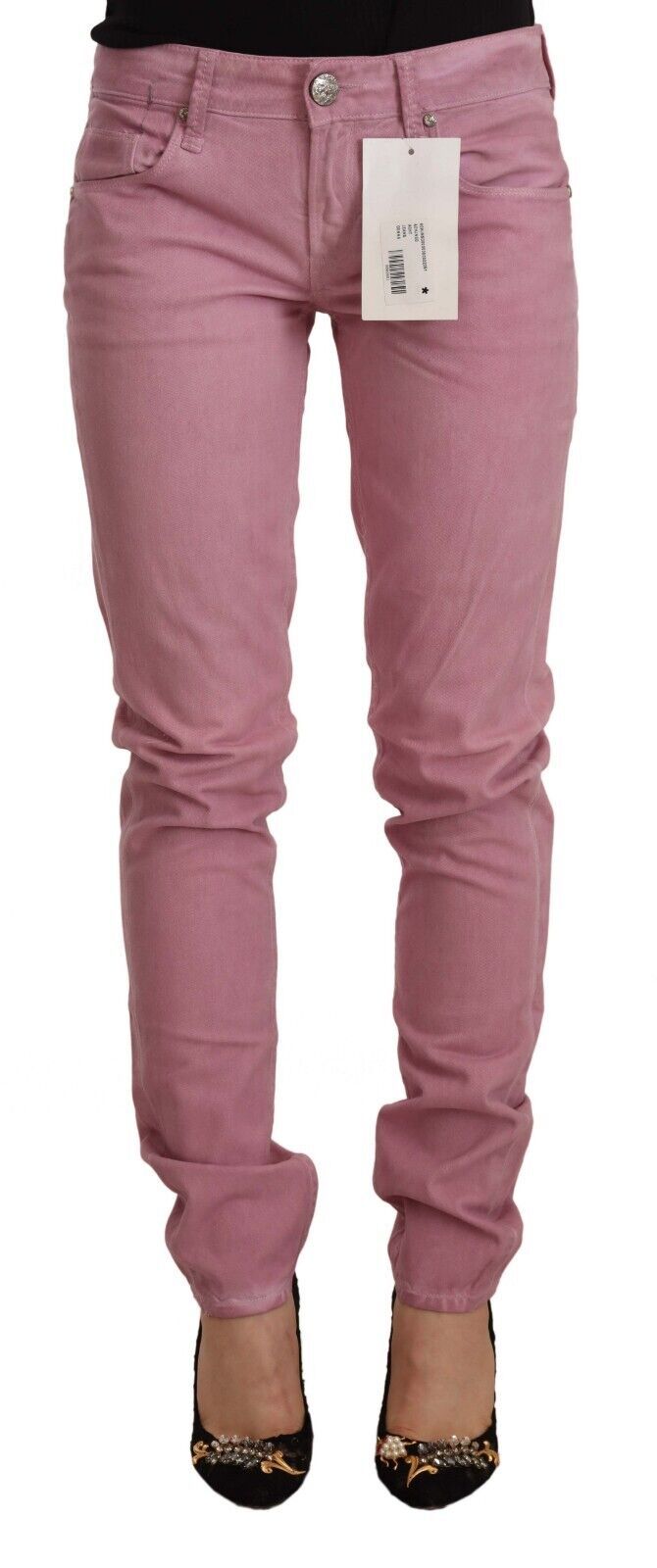 Elegante roze slim fit denim jeans