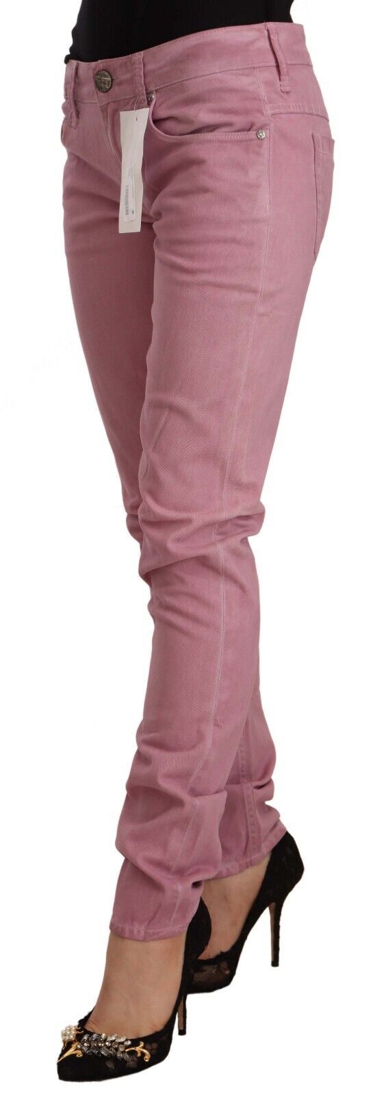 Elegante roze slim fit denim jeans