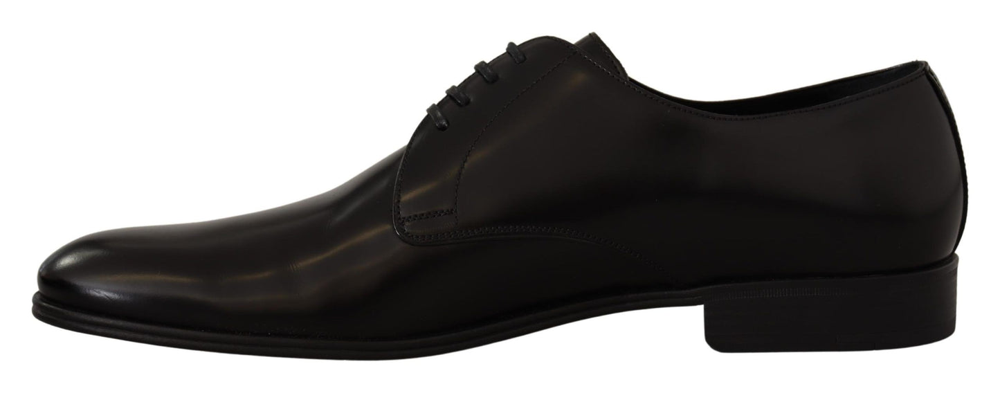 Elegante zwarte leren derbyschoenen