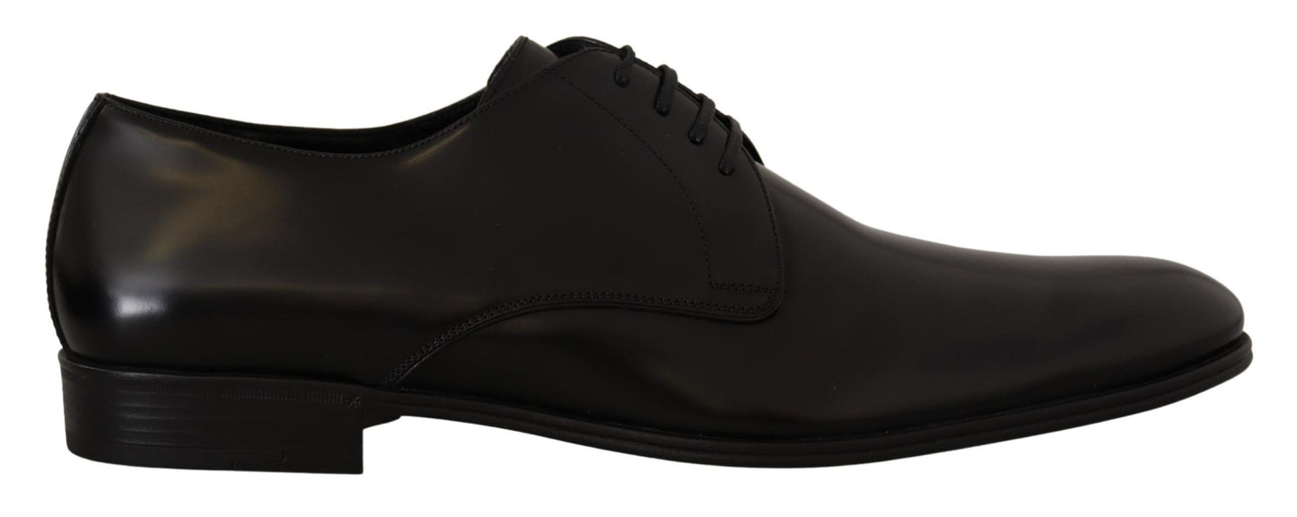 Elegante zwarte leren derbyschoenen