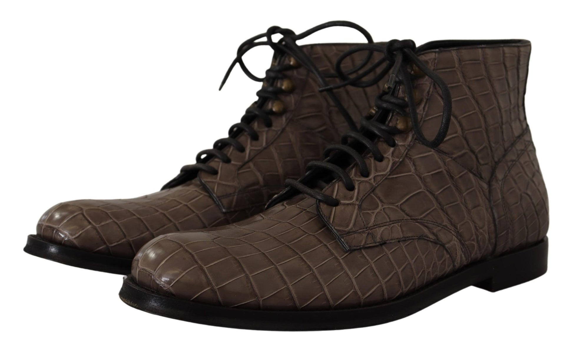 Elegante Crocodile Derby Brogue Boots