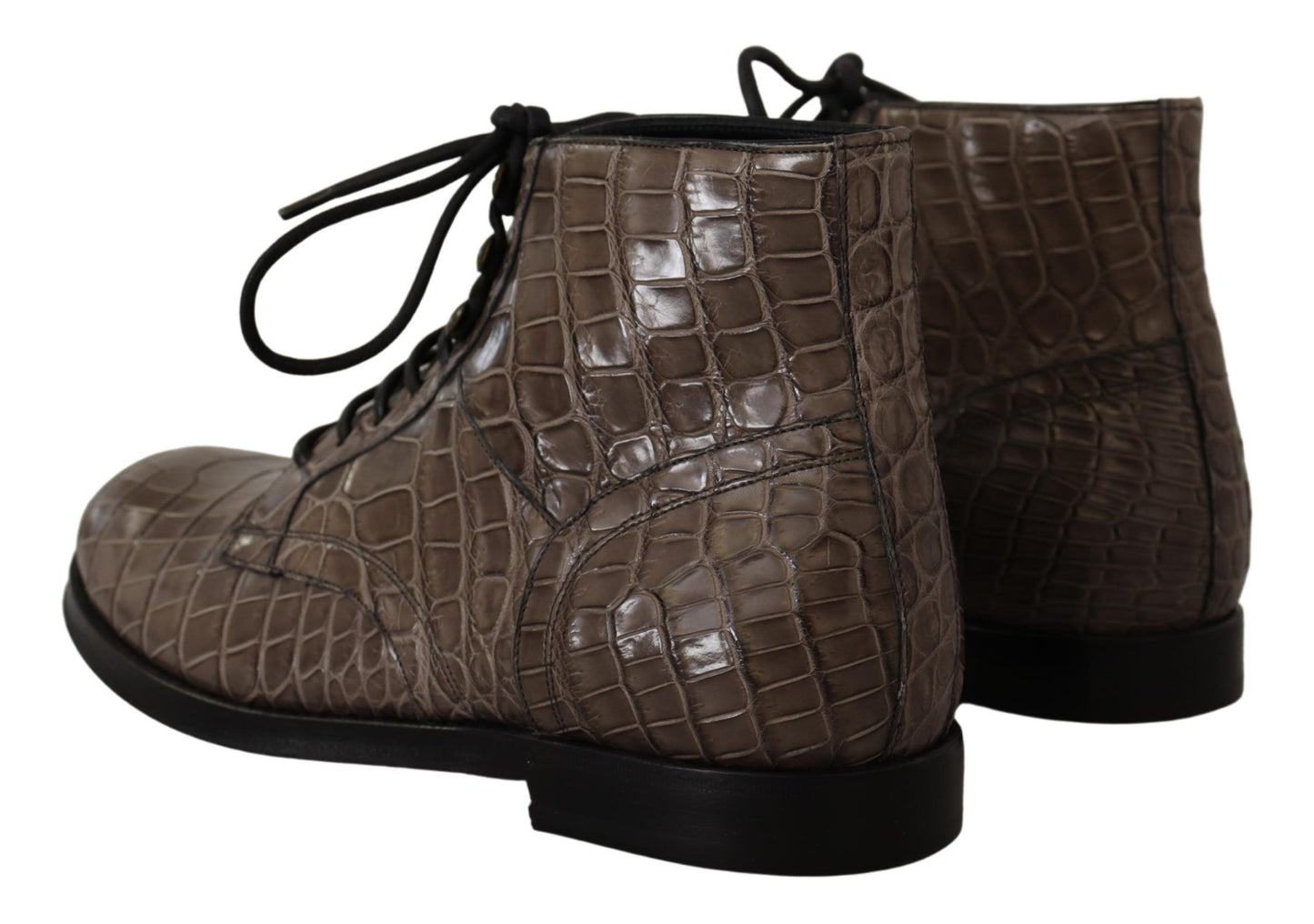 Elegante Crocodile Derby Brogue Boots