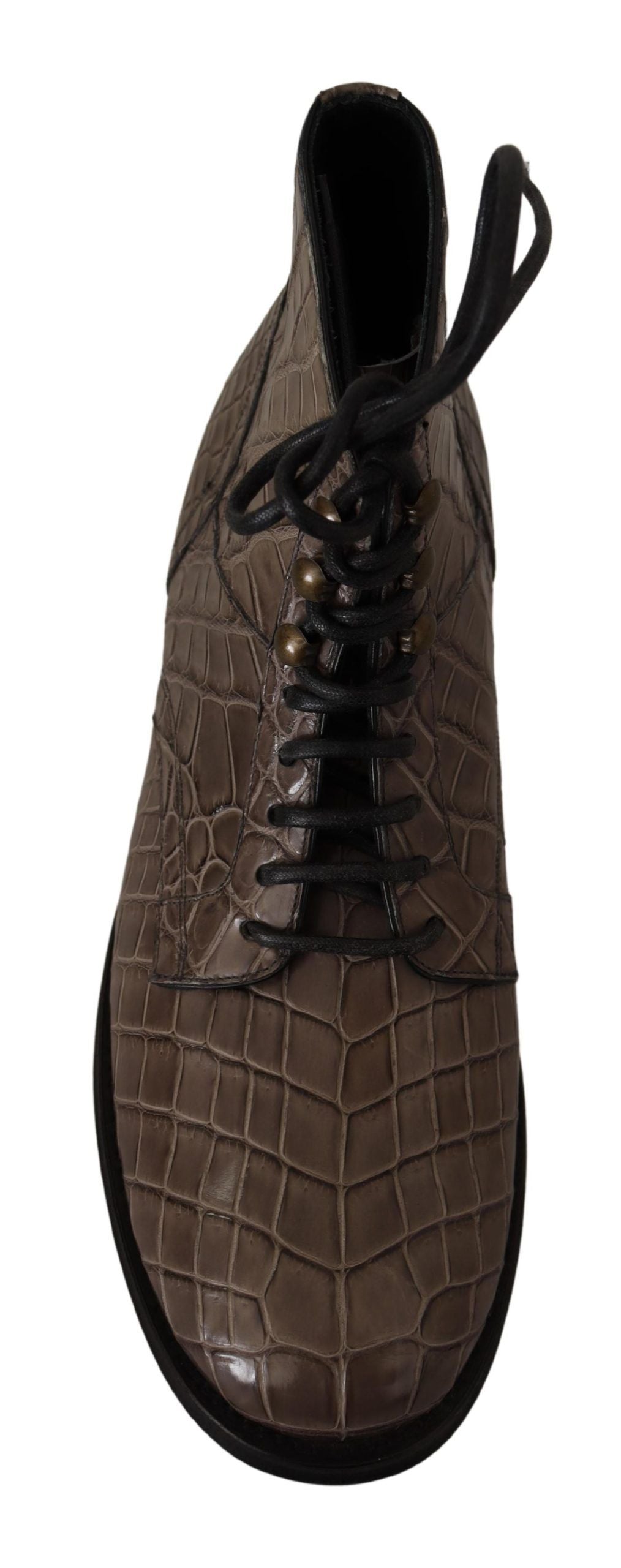 Elegante Crocodile Derby Brogue Boots