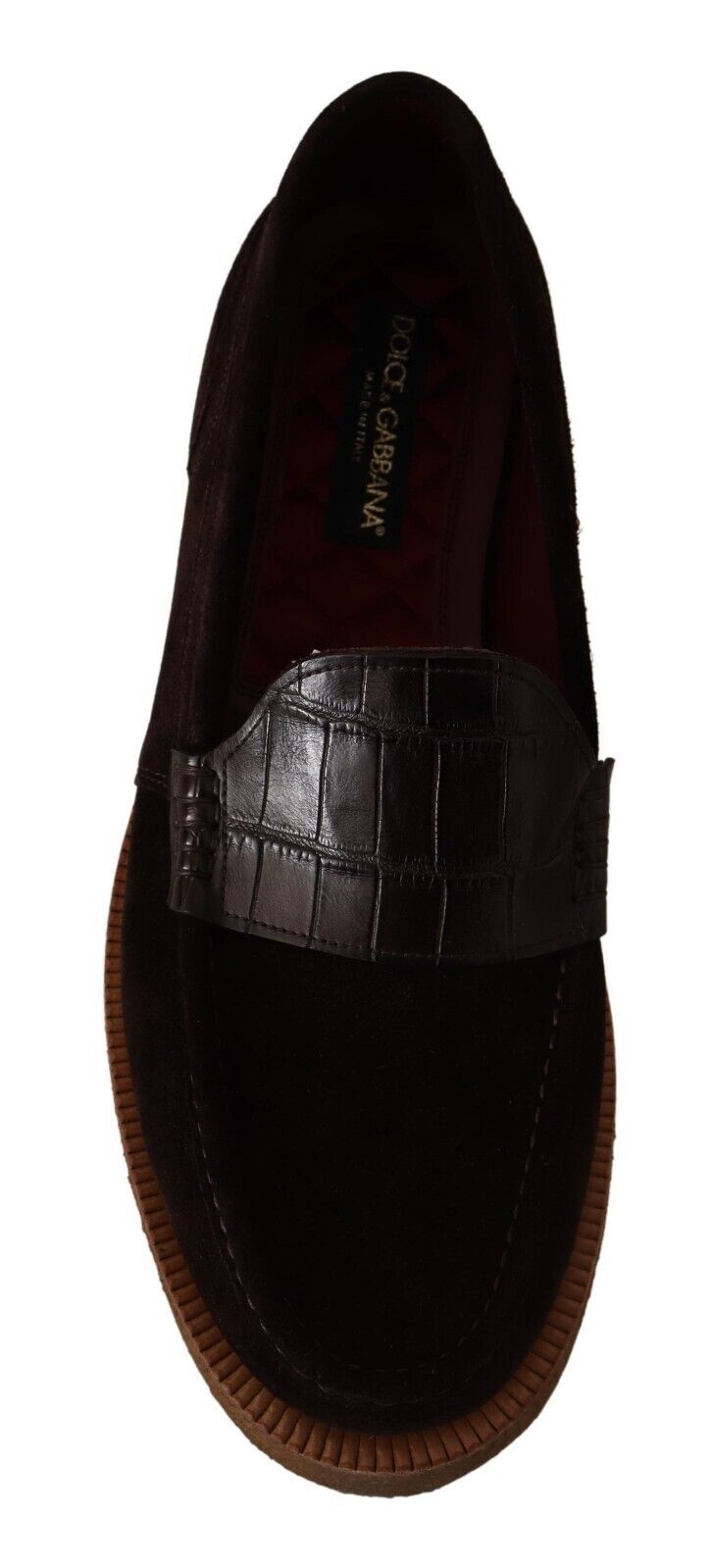 Elegante suède krokodillen loafers in bruin