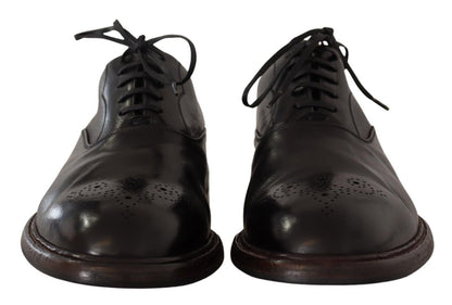 Elegante zwarte leren derby formele schoenen