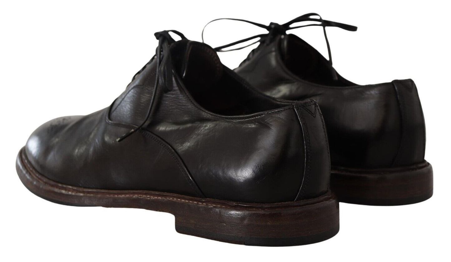 Elegante zwarte leren derby formele schoenen