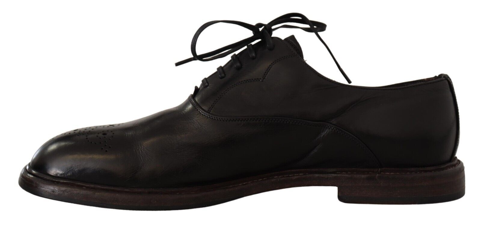 Elegante zwarte leren derby formele schoenen