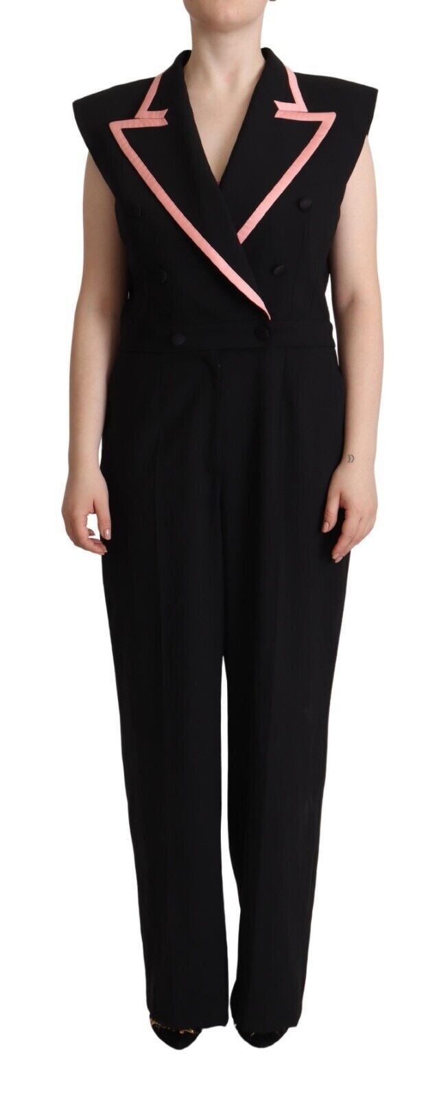 Elegante mouwloze jumpsuit van wolmix