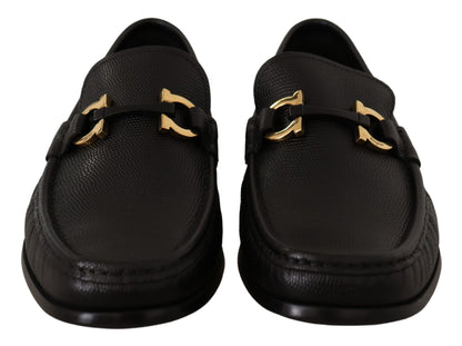 Elegante zwarte kalfsleren loafers