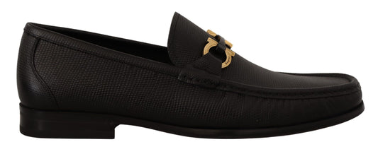 Elegante zwarte kalfsleren loafers