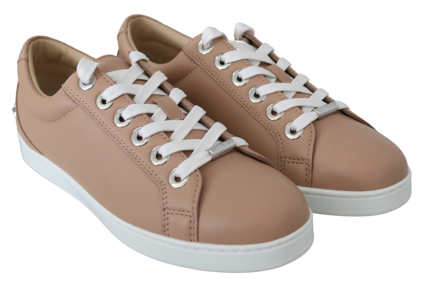 Poederroze Nappa leren sneakers