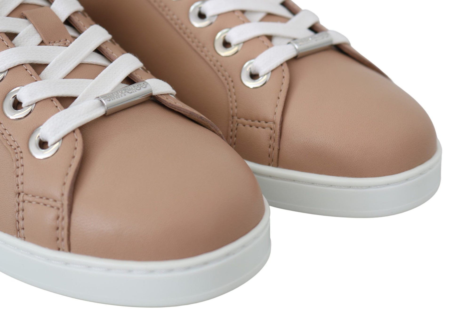 Poederroze Nappa leren sneakers