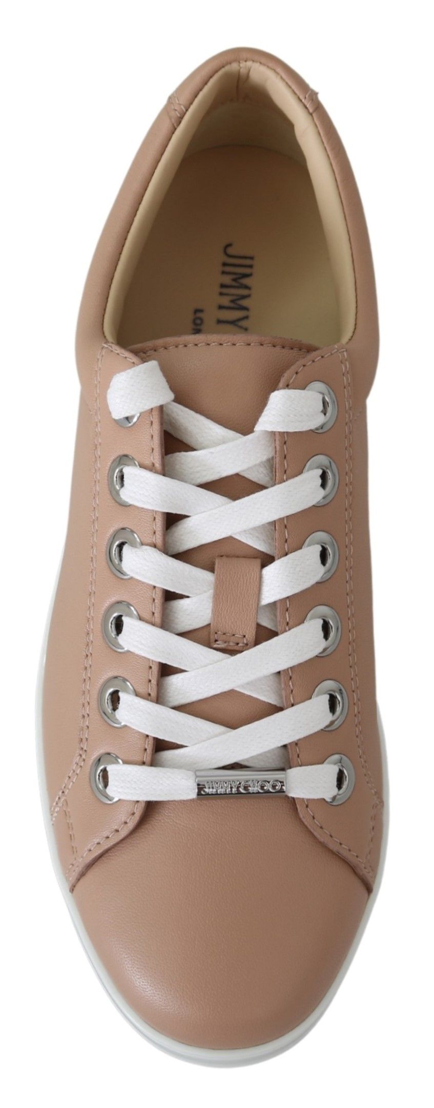 Poederroze Nappa leren sneakers