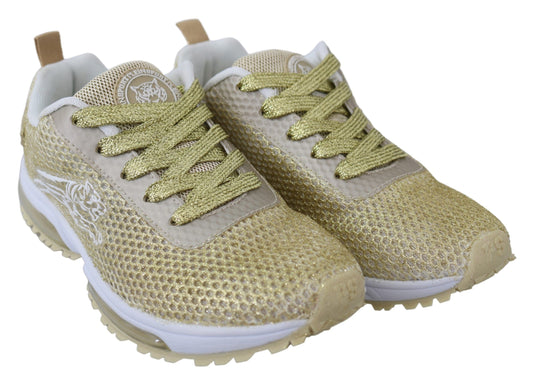 Prachtige gouden polyester sport sneakers