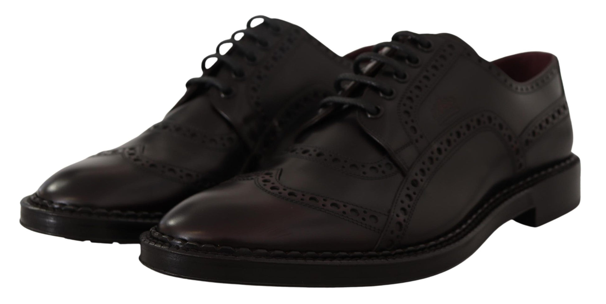 Elegante paarse leren derby formele schoenen