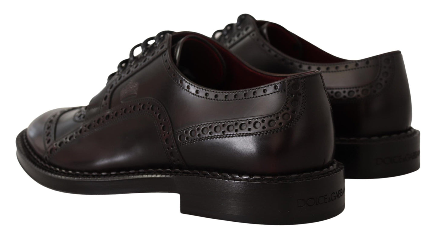 Elegante paarse leren derby formele schoenen