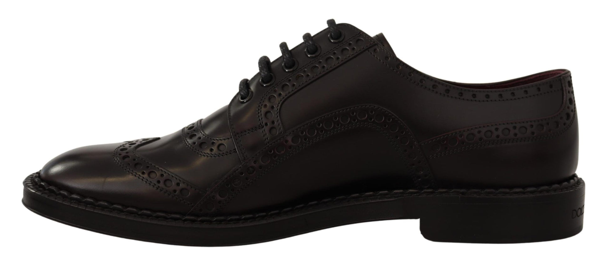 Elegante paarse leren derby formele schoenen