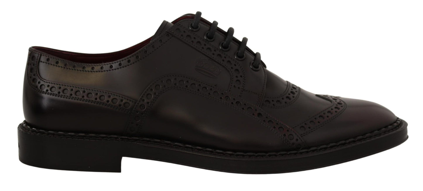 Elegante paarse leren derby formele schoenen