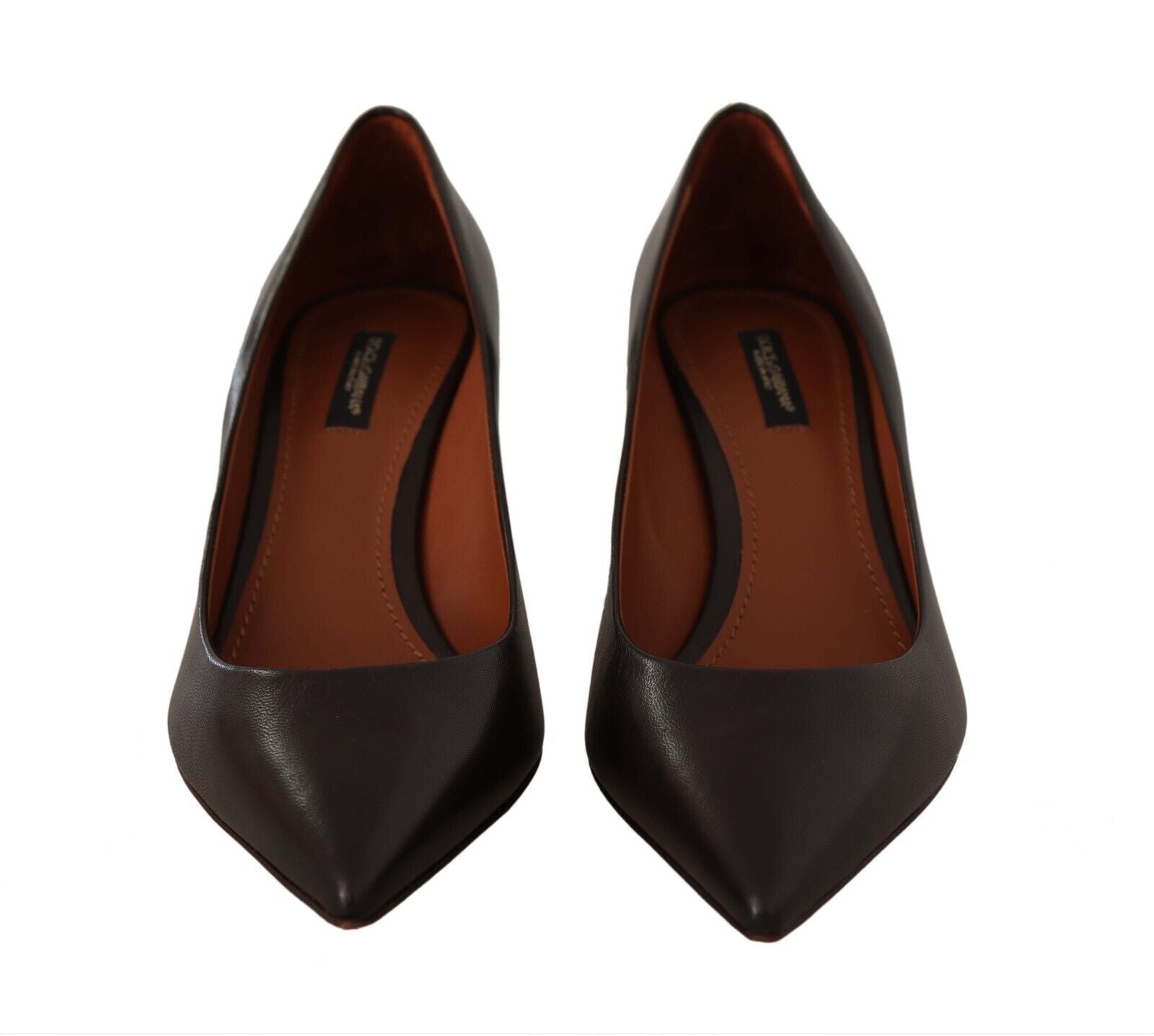 Elegante bruine leren pumps met hak