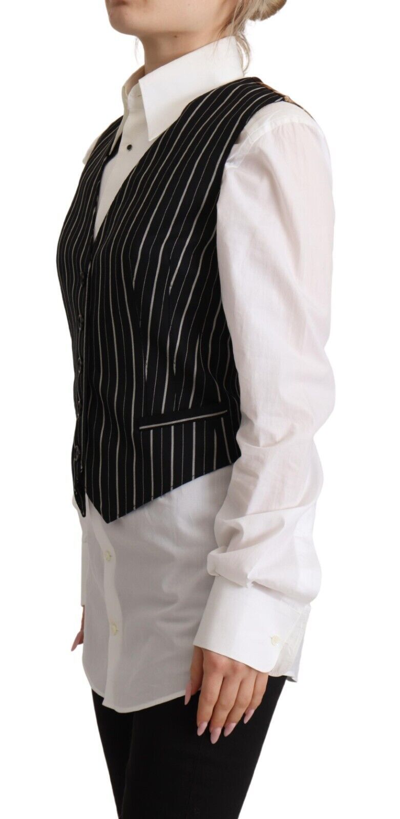 Elegante V-hals mouwloze wolmix vest