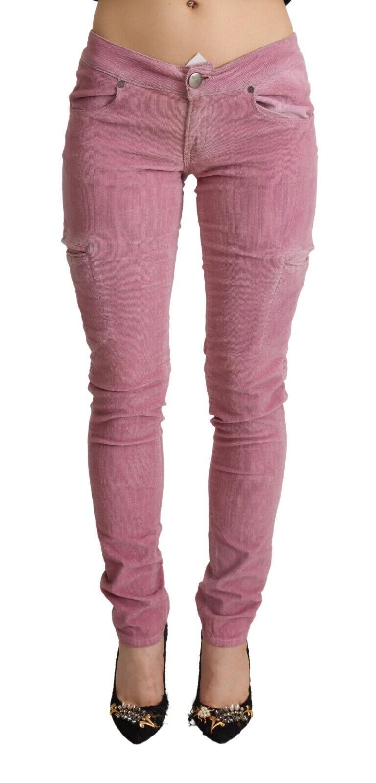 Chique roze skinny jeans met lage taille