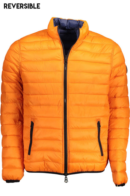 Orange Nylon Men Jacket