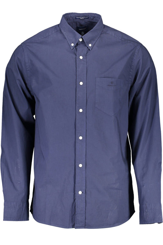 Blue Cotton Men Shirt