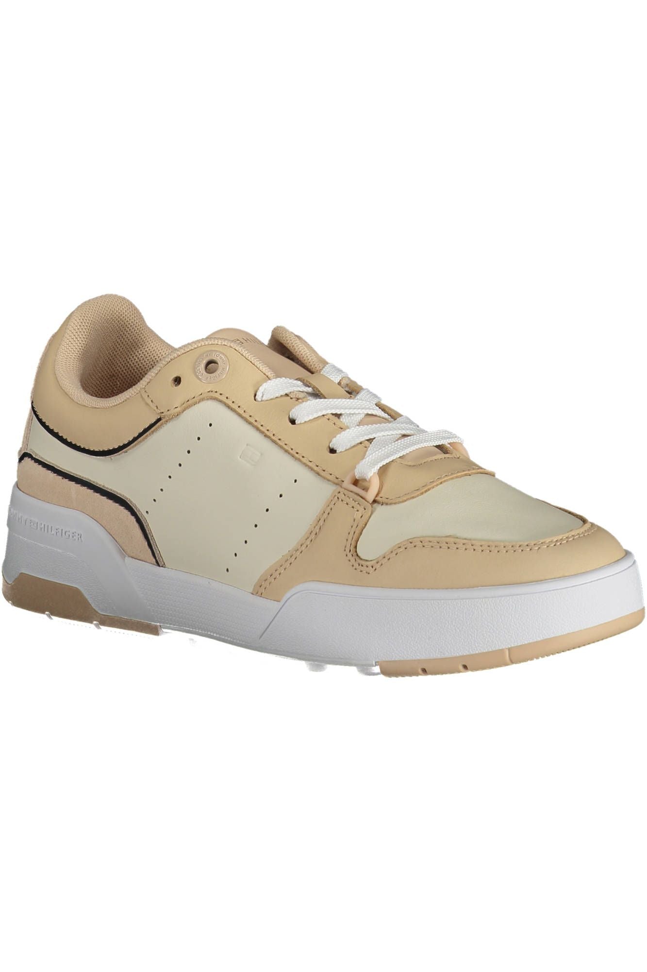 Beige leren damessneaker