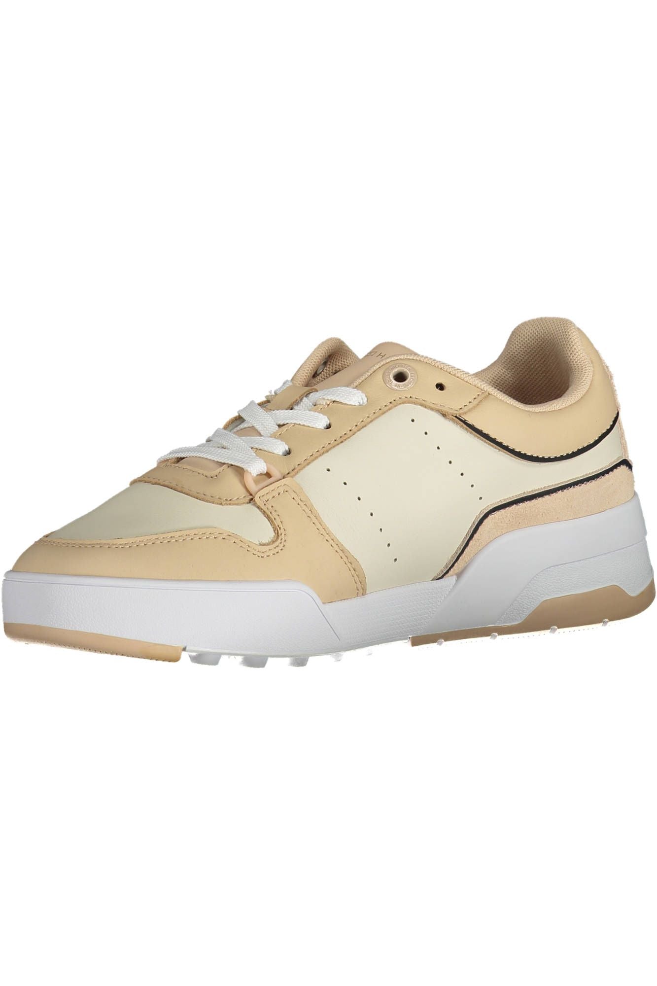 Beige leren damessneaker