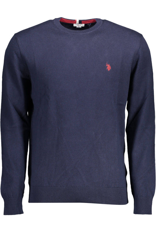 Blue Cotton Men Sweater