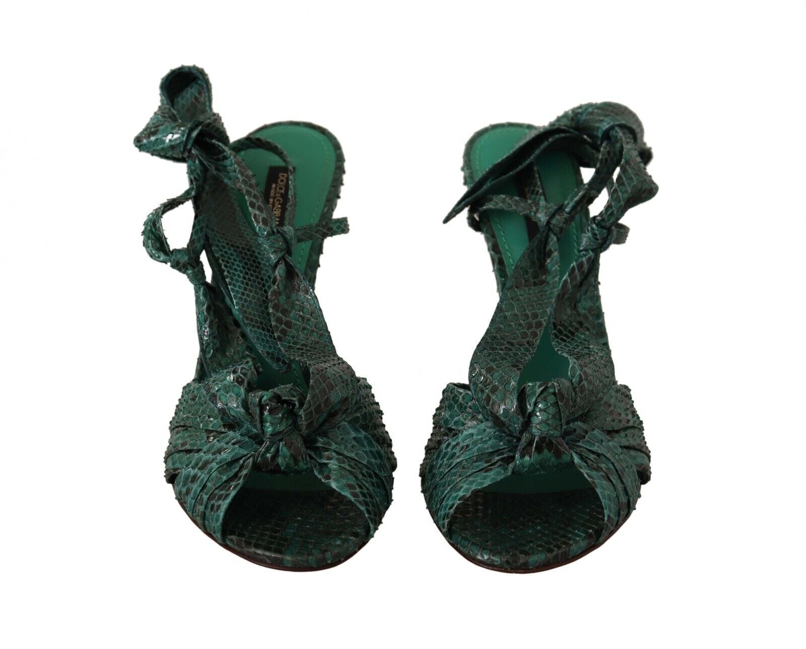 Emerald Exotic Leather Heeled Sandals