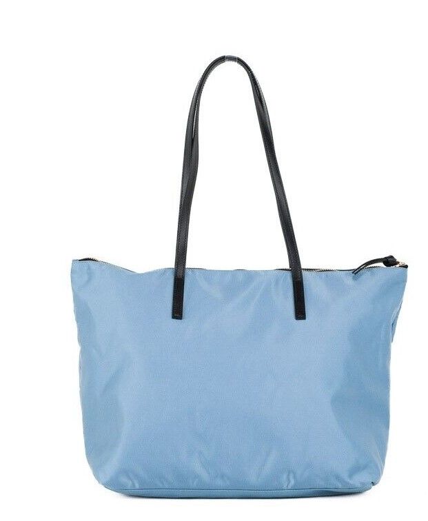 Portuna Medusa Medium Korenbloemblauwe Nylon Leren Tote Bag Portemonnee