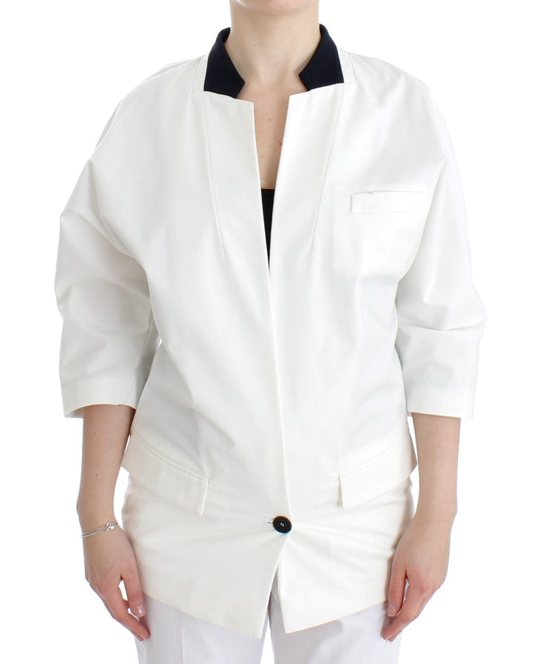 Chique witte blazer van katoenmix