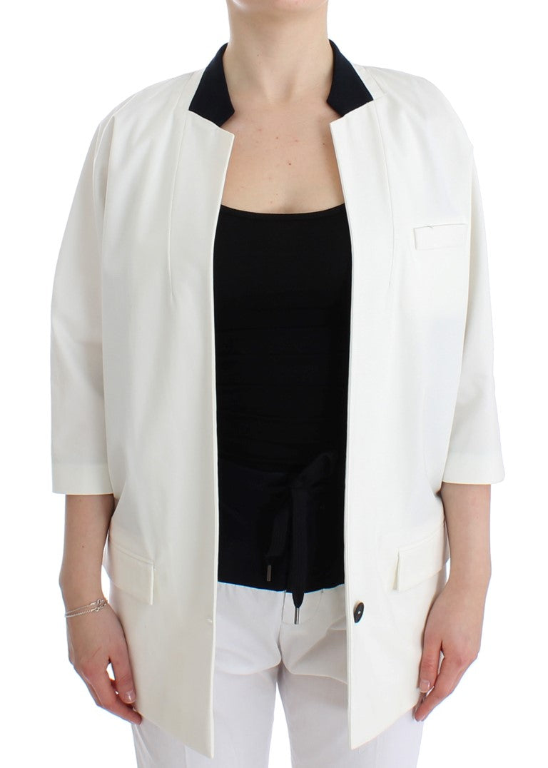 Chique witte blazer van katoenmix