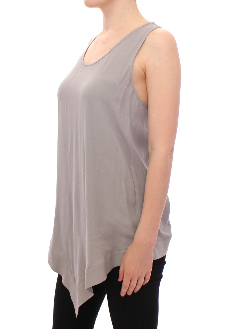 Elegante grijze viscose top – tijdloze stijl