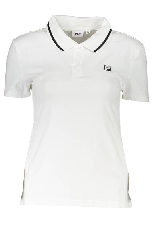 Witte katoenen dames poloshirt