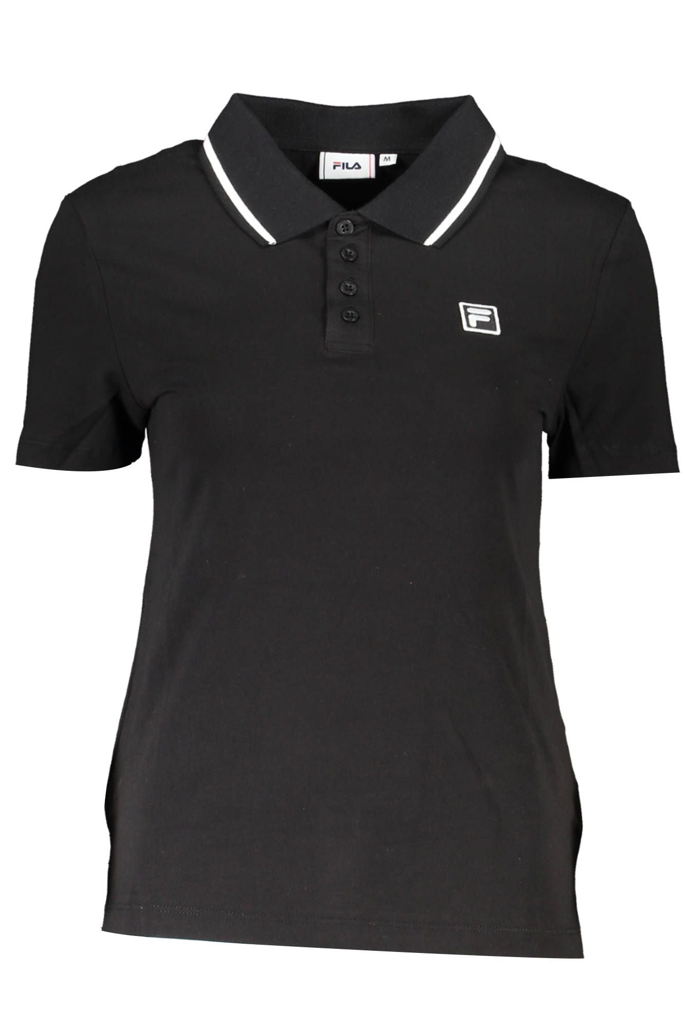 Zwarte katoenen dames poloshirt