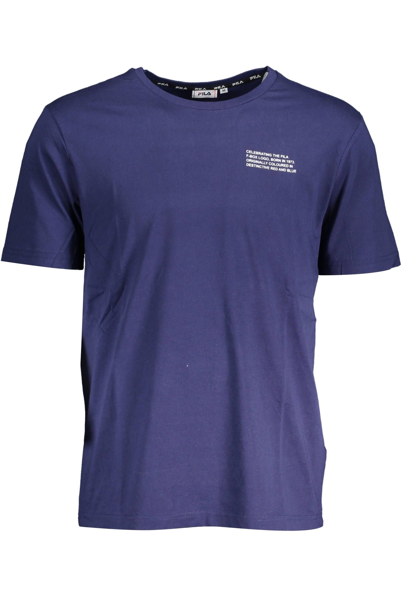 Blauw katoenen heren T-shirt