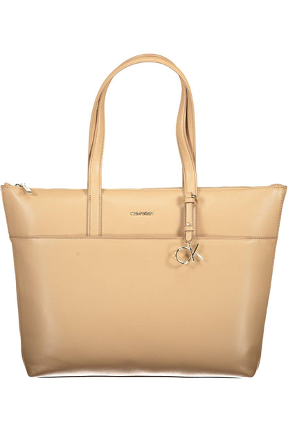 Beige Polyester Dames Handtas