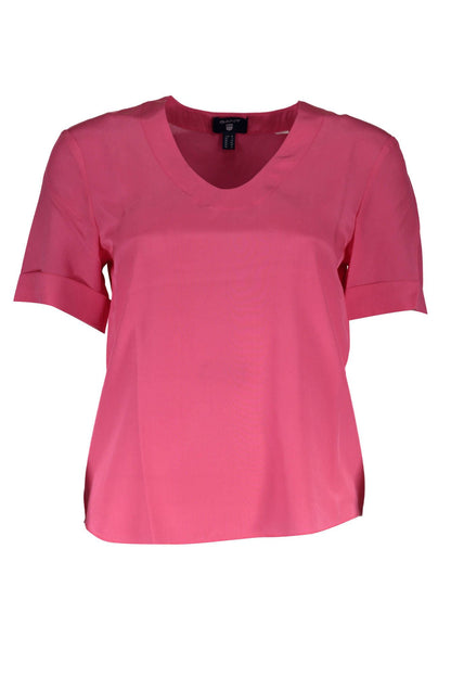 Roze zijden dames T-shirt