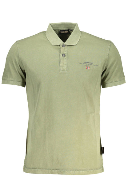 Groen katoenen heren poloshirt