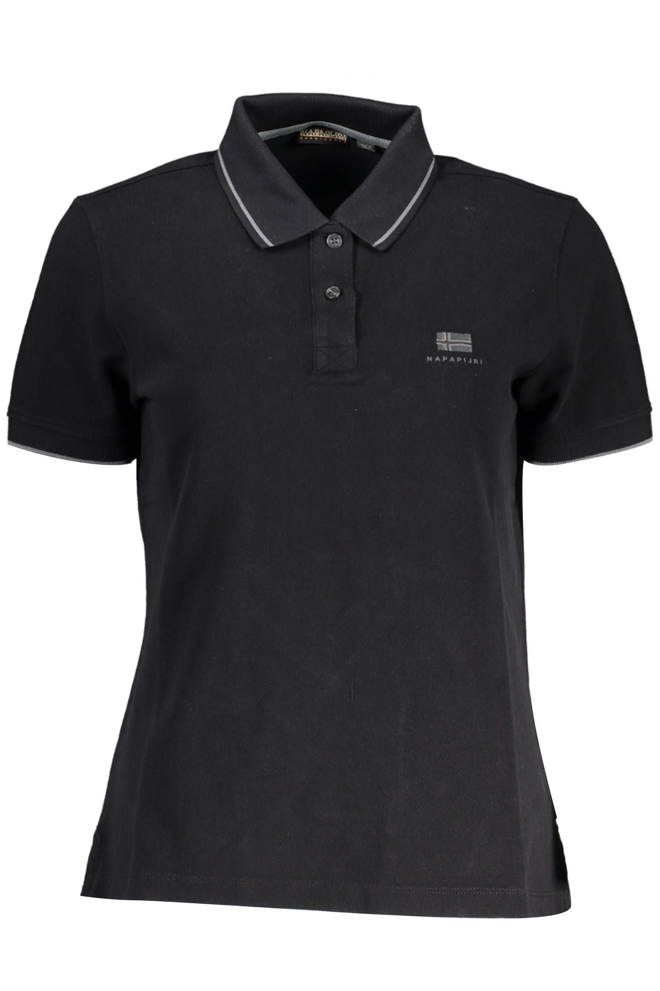 Zwarte katoenen dames poloshirt