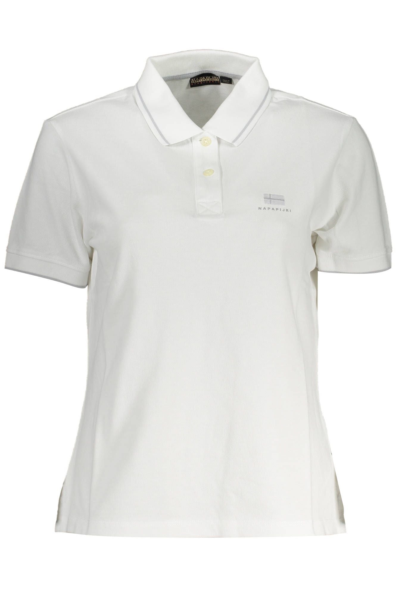 Witte katoenen dames poloshirt