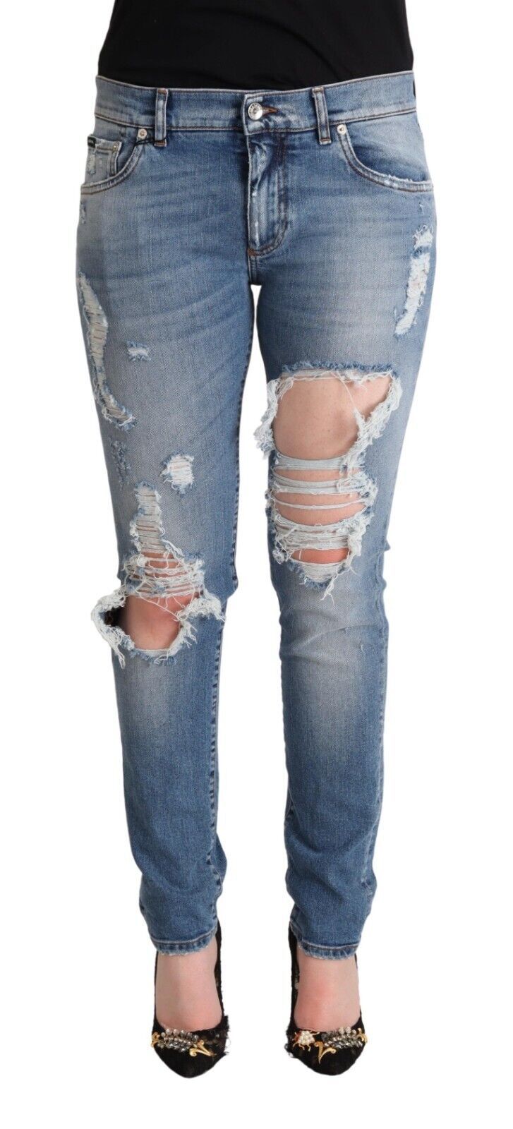 Chique skinny jeans met versleten denim