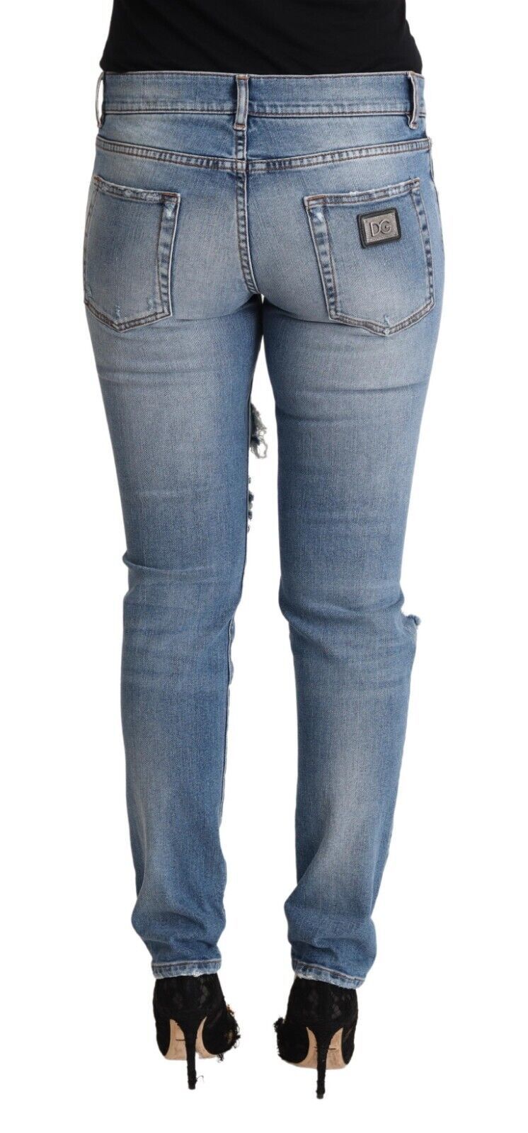 Chique skinny jeans met versleten denim