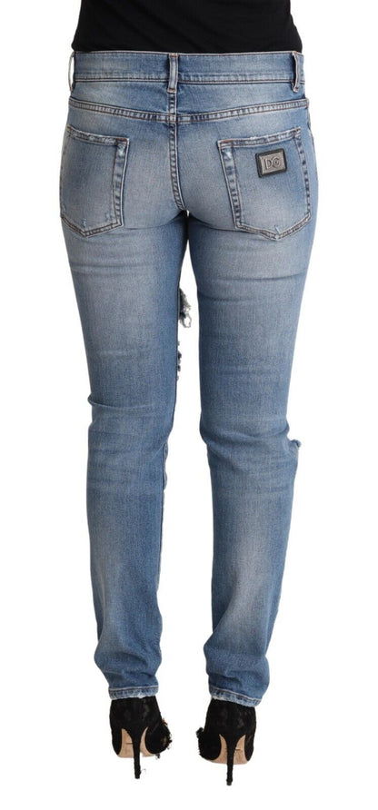 Chique skinny jeans met versleten denim