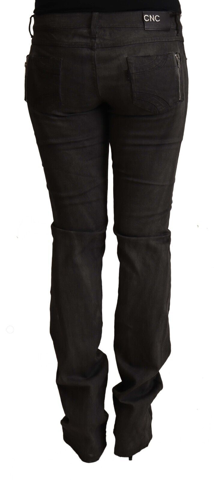 Elegante, middelhoge skinny zwarte broek