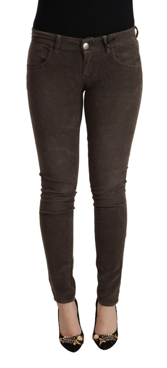 Chique Slim Fit Bruine Skinny Jeans